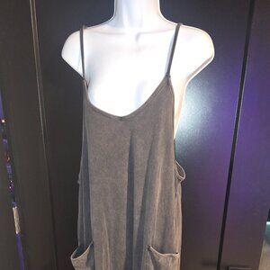 Free People Movement Hot Shot Washed Black Onesie Sz M